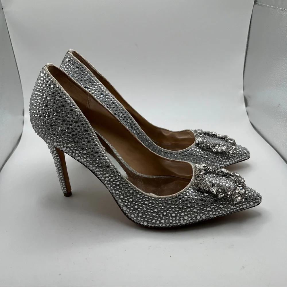 NWOB Badgley Mischka Women's Cher II Shop size 8 all blinged out pumps heels - Picture 5 of 11